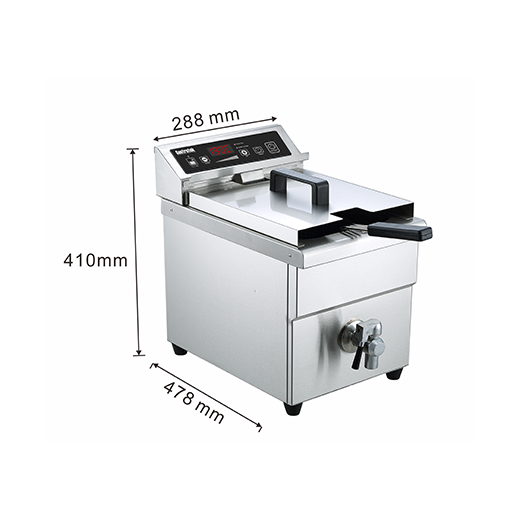 Gastrotek 8 Litre Tank Energy Efficient Induction Fryer With Drain Tap