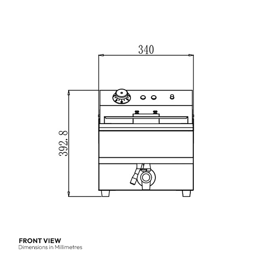 Quattro 19 Litre Tank Commercial Fryer With Drain Tap