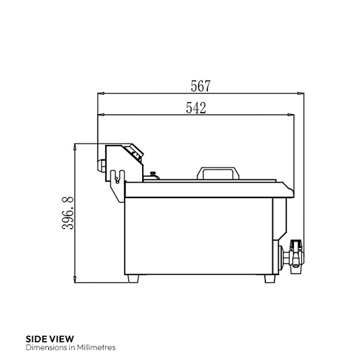 Quattro 19 Litre Tank Commercial Fryer With Drain Tap