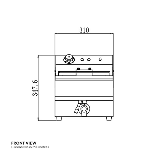 Quattro 13 Litre Tank Commercial Fryer With Drain Tap