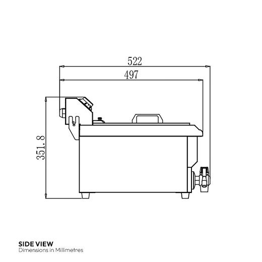 Quattro Electric Countertop Commercial Fryer Twin 12 Litre Tanks with Drain Taps