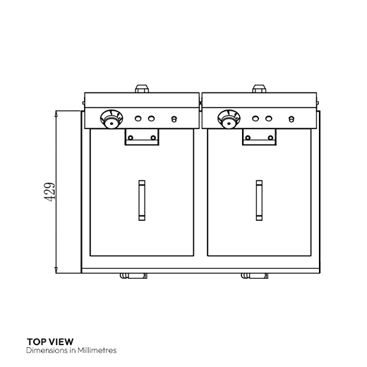 Quattro Electric Countertop Commercial Fryer Twin 12 Litre Tanks with Drain Taps