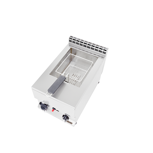 Contender 300mm Single Tank Gas Fryer – Compact 12L Commercial Countertop Fryer