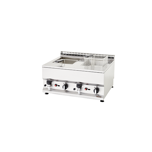 Contender 600mm Twin Tank Gas Fryer – Dual 12L Tanks for High-Volume Frying