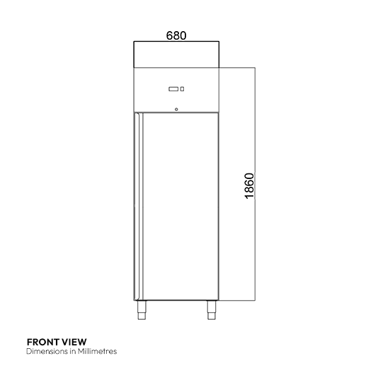 Contender 600 Litre Stainless Steel Single Door Catering Freezer with Fitted Castors