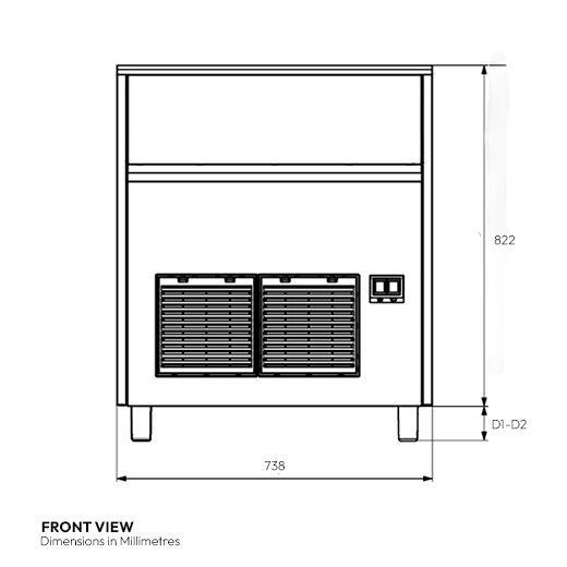 Contender Commercial Ice Machine - 85kg Output