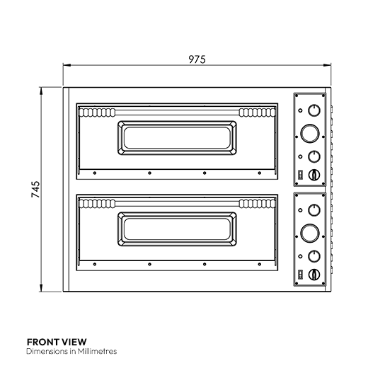 Contender Twin Deck Single Phase Pizza Oven - 12 x 13"