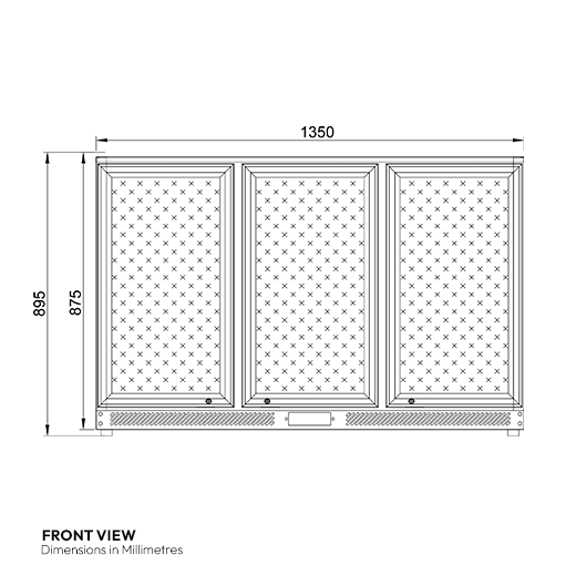 Contender Commercial 320L Hinged Triple Door Bottle Cooler