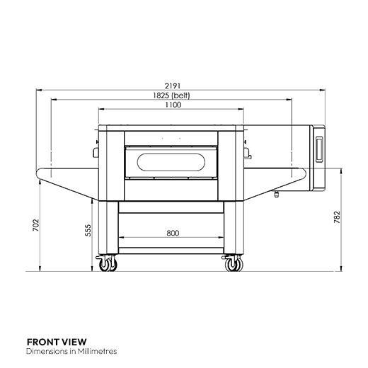 KINN 26" Belt Electric Conveyor Pizza Oven C/65 + Free Stand