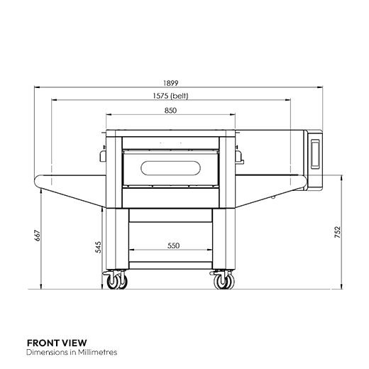 KINN 20" Belt Electric Conveyor Pizza Oven C/50 With Free Stand - Single Phase Electric