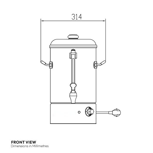 Quattro Manual Fill 10 Litre Hot Water Boiler