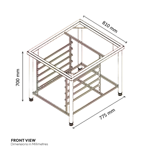 Italinox Convection Oven Stand with 3 x 1/1 GN Storage Shelves