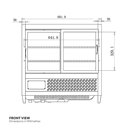 Gastroline 100L Commercial Refrigerated Countertop Display Unit