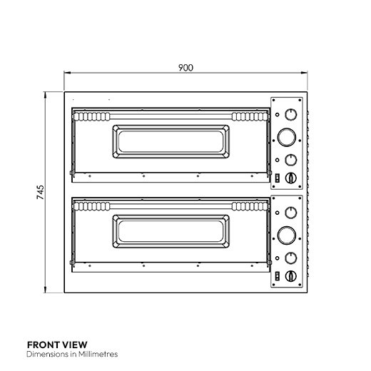 Contender Twin Deck Single Phase Pizza Oven - 8 x 13"