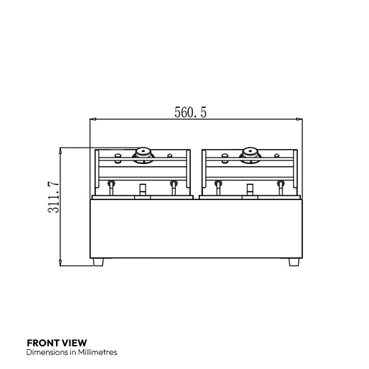 Quattro 2 x 9 Litre Twin Tank Commercial Electric Fryer