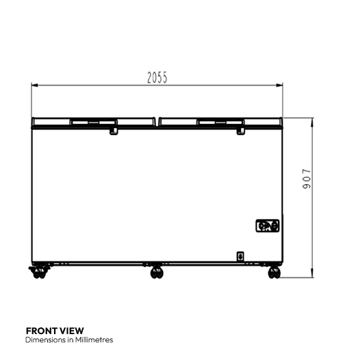 Contender 655L Capacity Twin Lid Chest Freezer