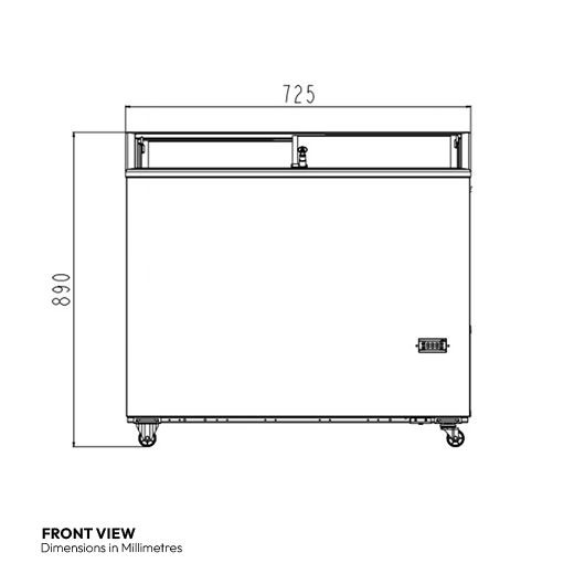 Contender 187 Litre Ice Cream Freezer Curved Sliding Glass Lid
