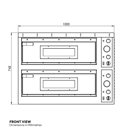 Contender XL44 Twin Deck Electric Pizza Oven. 8 x 14 Inch Pizzas