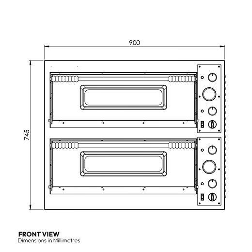 Contender Twin Deck 3 Phase Pizza Oven - 8 x 13"