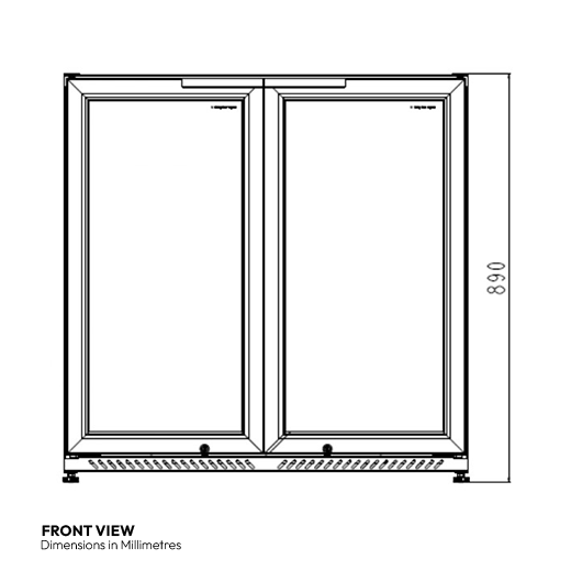 Premium Contender 216L Commercial Double Door Drinks Fridge - Hinged Doors