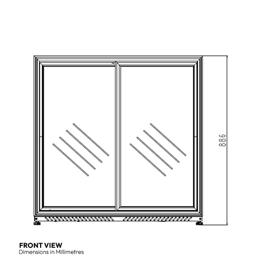 Premium Contender 216L Commercial Double Door Drinks Fridge - Sliding Doors