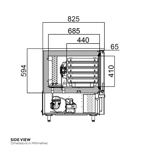 Contender 118L Blast Chiller – 5 x 1/1 GN, 25kg Chilling / 15kg Shock Freezing Capacity