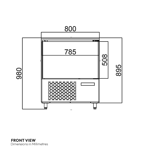 Contender 118L Blast Chiller – 5 x 1/1 GN, 25kg Chilling / 15kg Shock Freezing Capacity