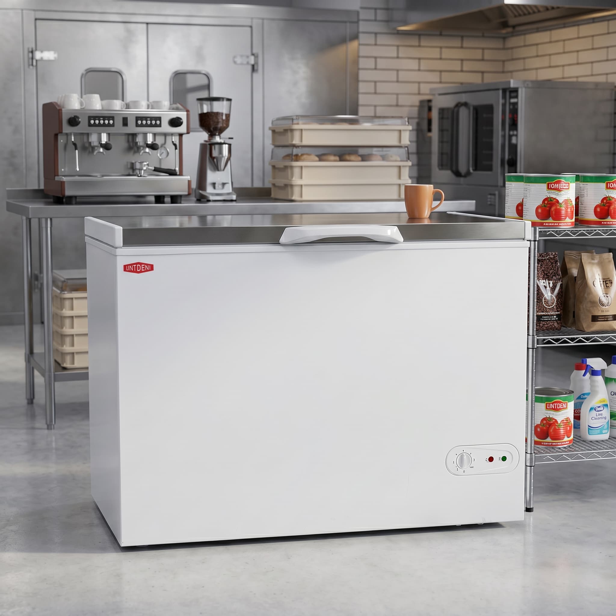 Contender 320L Chest Freezer – Lockable Stainless Steel Lid – Secure Bulk Storage