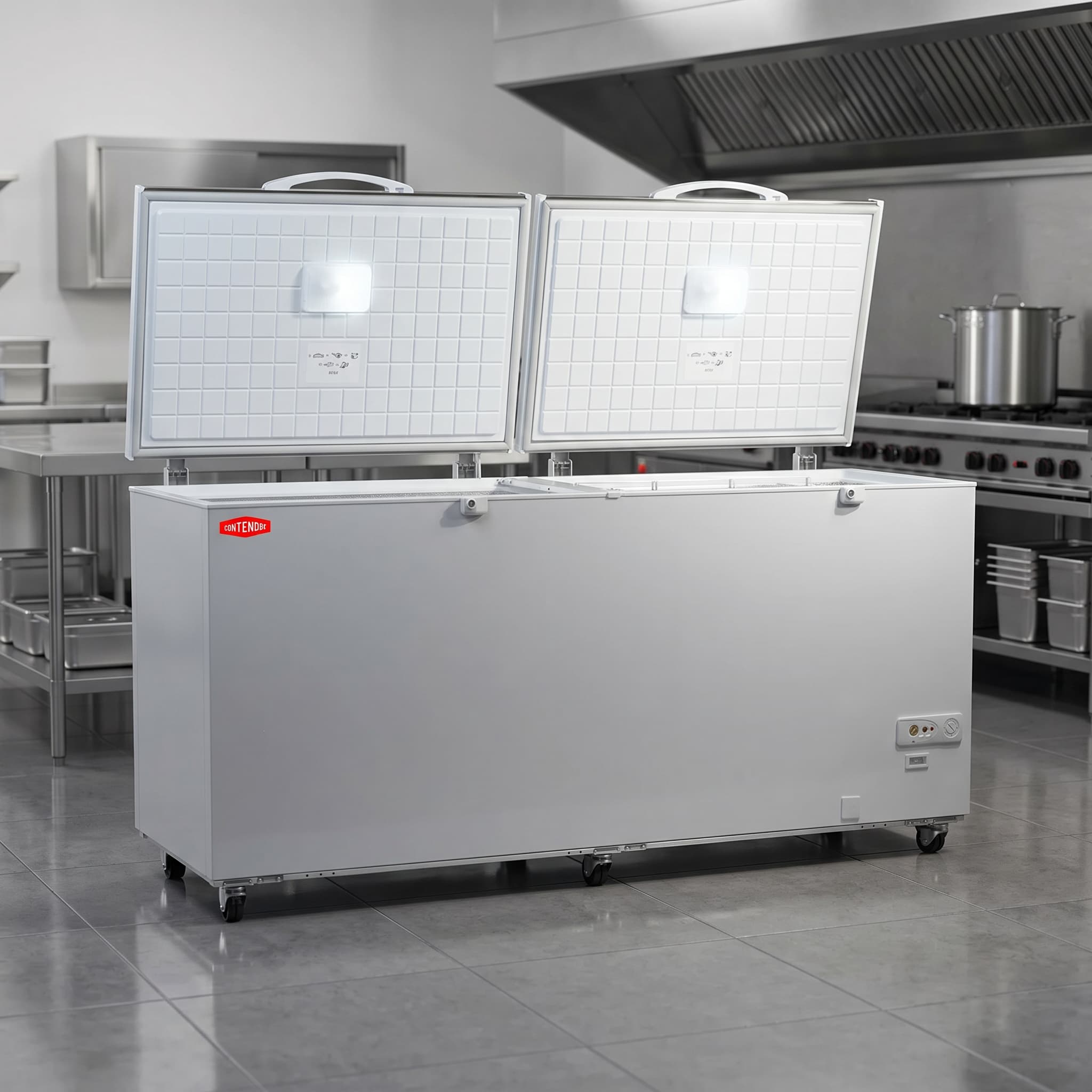 Contender 655L Chest Freezer – Twin Lid – Energy-Efficient Bulk Storage