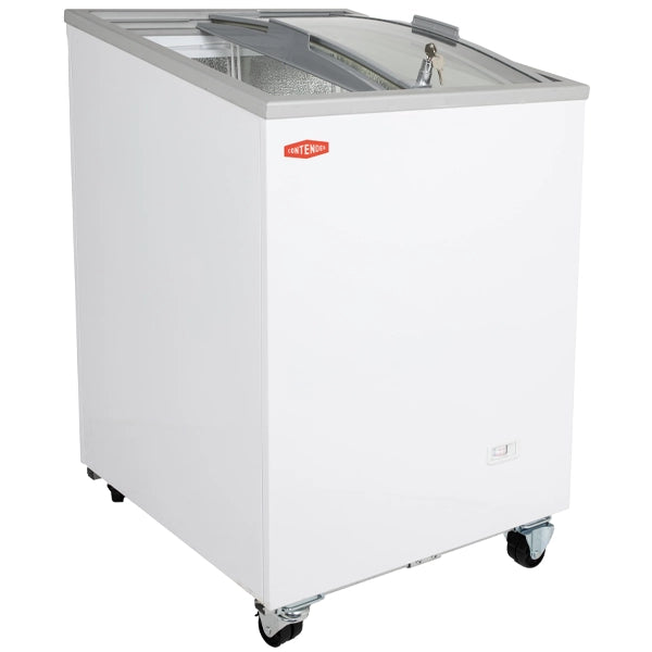 GRADE 3 - Contender 187 Litre Ice Cream Freezer Curved Sliding Glass Lid