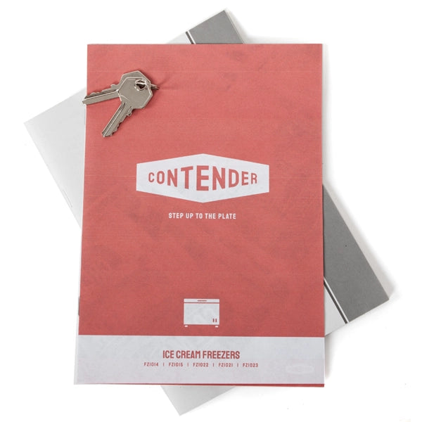 GRADE 3 - Contender 187 Litre Ice Cream Freezer Curved Sliding Glass Lid