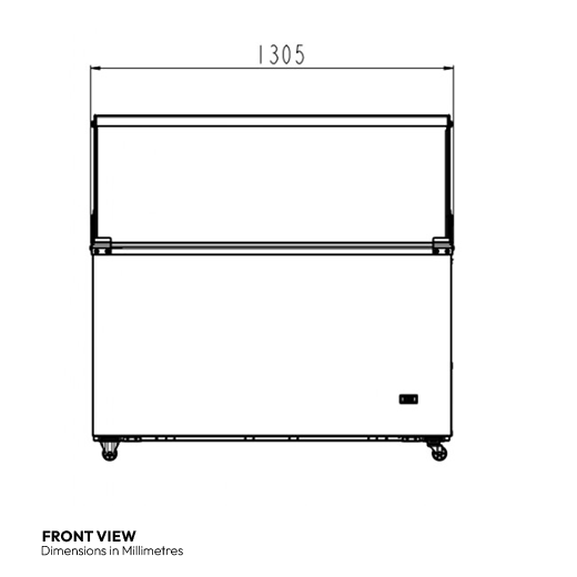 Contender 390L Ice Cream Freezer – Curved Sliding Glass Lid for Display & Easy Access
