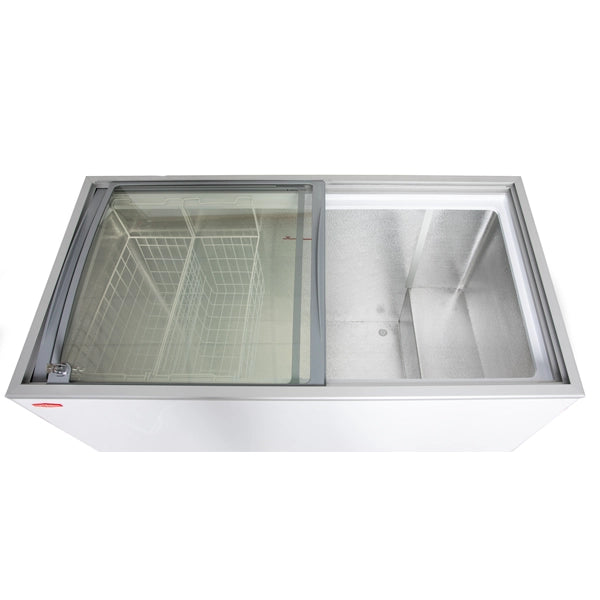 Contender Ice Cream Freezer 390ltr with Curved Sliding Glass Lid