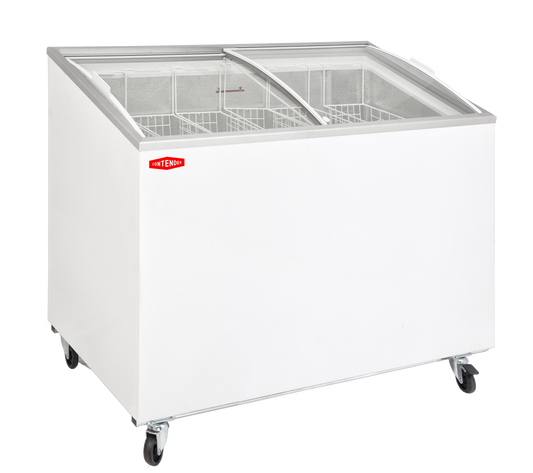 Contender Ice Cream Freezer 390ltr with Curved Sliding Glass Lid