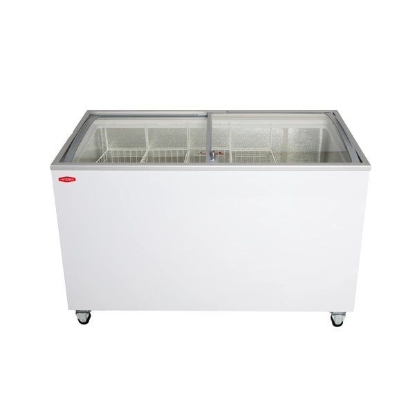 Contender Ice Cream Freezer 390ltr with Curved Sliding Glass Lid