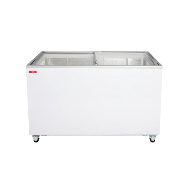 Contender Ice Cream Freezer 390ltr with Curved Sliding Glass Lid