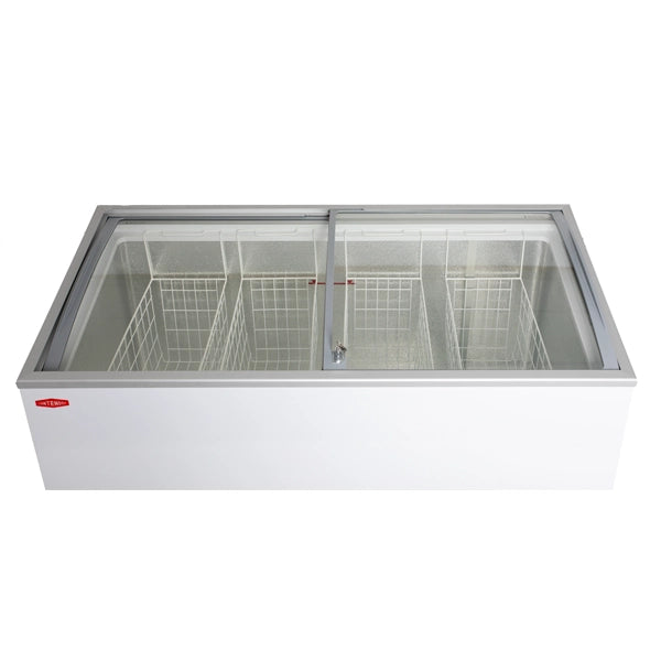 Contender Ice Cream Freezer 390ltr with Curved Sliding Glass Lid
