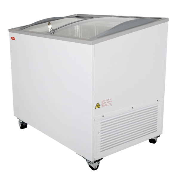 Contender Ice Cream Freezer 290ltr with Curved Sliding Glass Lid