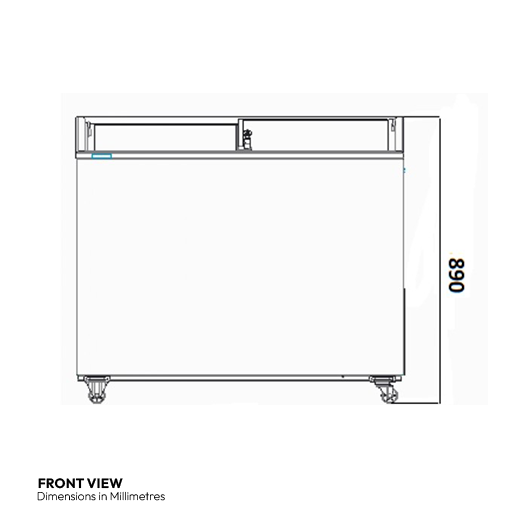 Contender Ice Cream Freezer 290ltr with Curved Sliding Glass Lid