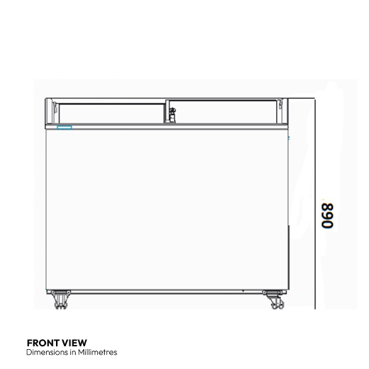 Contender 482L Ice Cream Freezer – Curved Sliding Glass Lid for Display & Easy Access