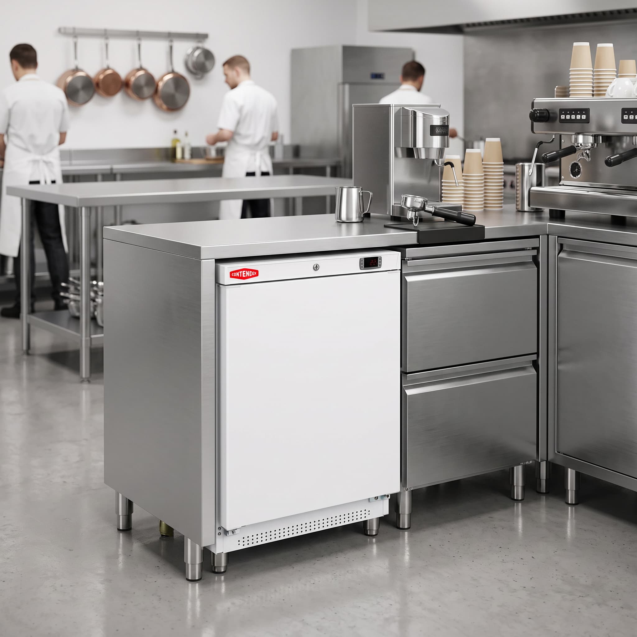 Contender 130L White Undercounter Freezer – Compact Commercial Cold Storage