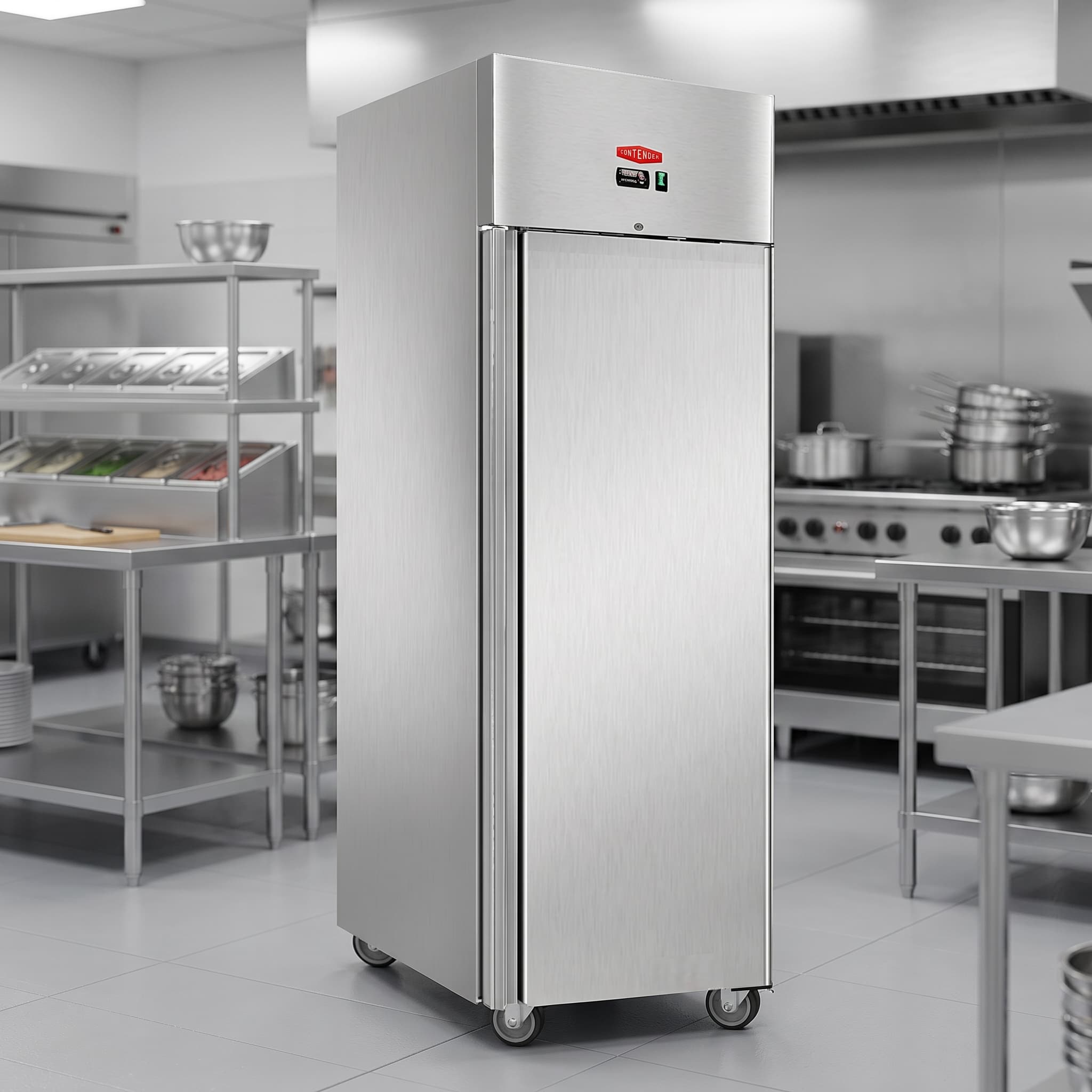 Contender 600L Upright Freezer – Stainless Steel – Even Cooling, Easy-Access Storage