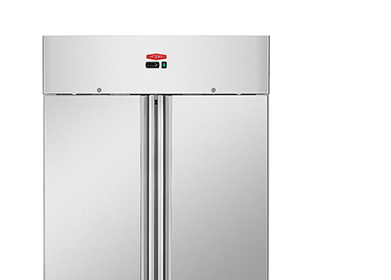 Top-mounted compressor with lockable double doors and castors