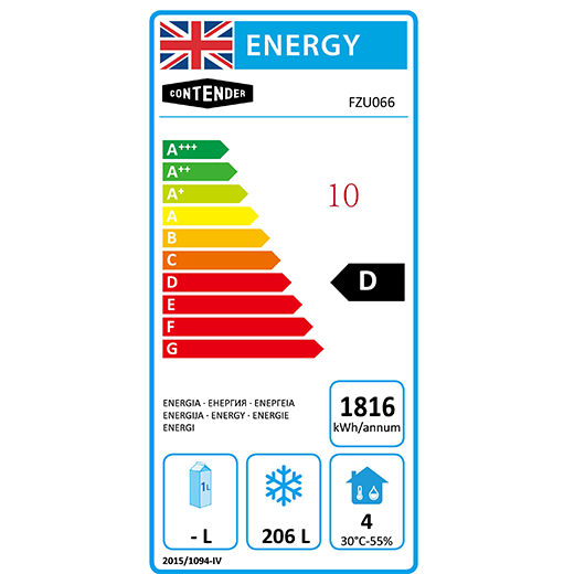 Contender Stainless Steel Upright Freezer - 400L Capacity - Ventilated