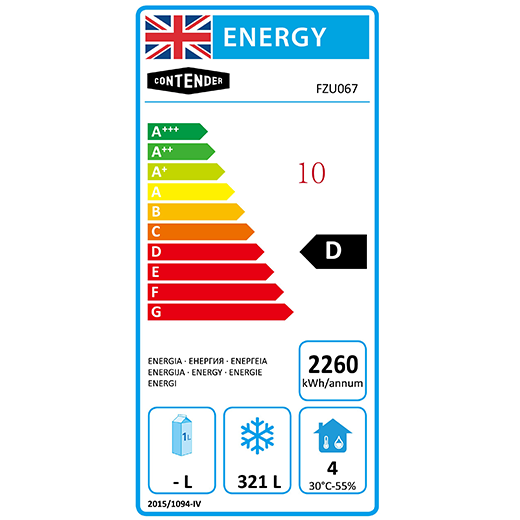 Contender Stainless Steel Upright Freezer - 600L Capacity - Ventilated