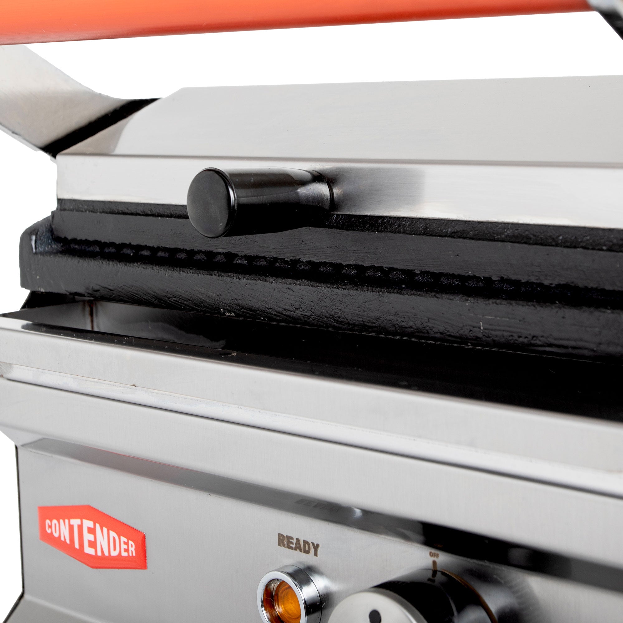 Contender 395mm Single Panini Press (Ribbed Top & Bottom Plates) – All-Over Grill Marks & Fast Service