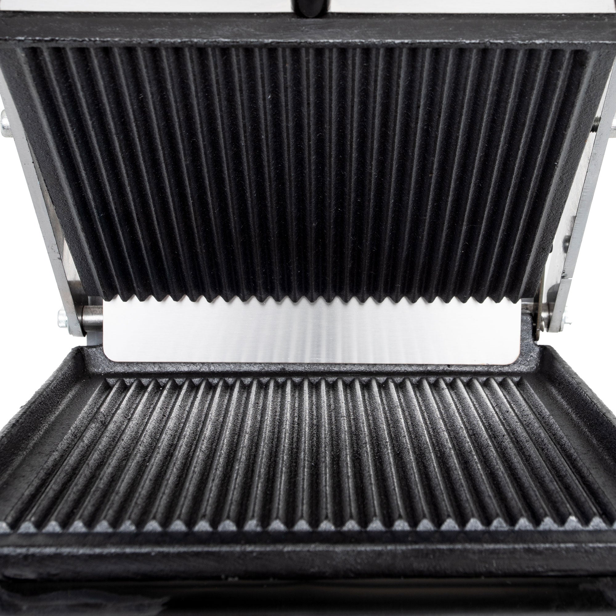 Contender 395mm Single Panini Press (Ribbed Top & Bottom Plates) – All-Over Grill Marks & Fast Service
