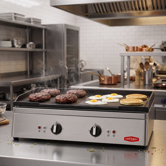 Contender 700mm Electric Griddle (Half Ribbed Plate) – Reliable Dual-Surface Cooking & Consistent Results