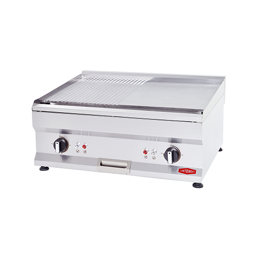 Contender Premium Griddle 700mm Electric - Half Ribbed