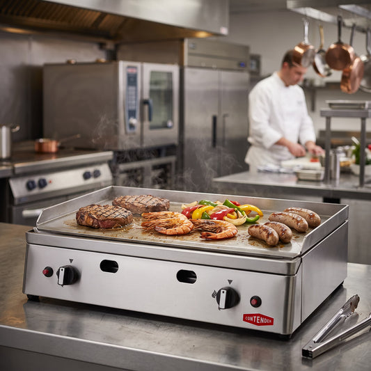 Contender 700mm Gas Griddle (Flat Plate) – Reliable High-Volume Cooking & Even Heat Distribution